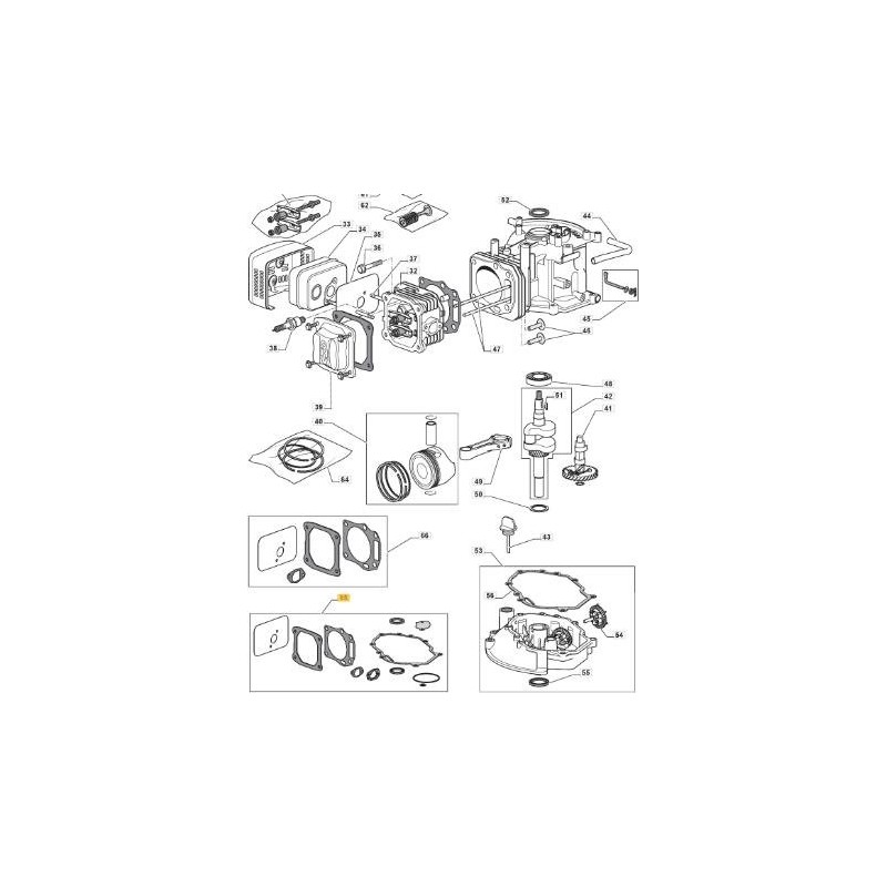 ORIGINAL STIGA LC1P61 MOTORDICHTUNGSSATZ – 118550403/0