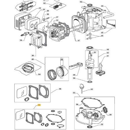 ORIGINAL STIGA LC1P61 MOTORDICHTUNGSSATZ – 118550403/0 | Newgardenstore.eu