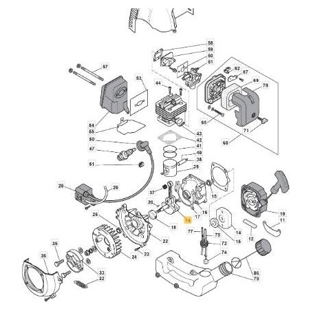 ALBERO MOTORE 1E40F-5.4.1 -RICARICA ORIGINALE STIGA - 123020034/0 | Newgardenstore.eu