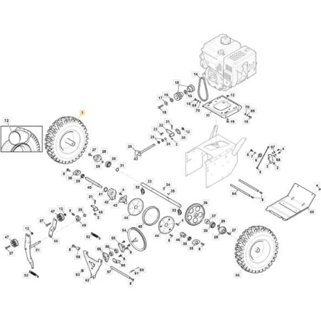 RUEDA COMPLETA DERECHA COMO 56 P - SWS600/800 ORIGINAL STIGA - 118820580/0 | Newgardenstore.eu