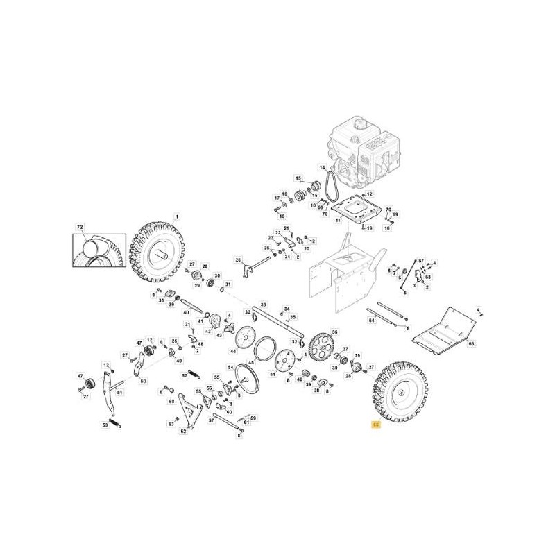 RUOTA COMPLETA SX AS 56 P - SWS600/800 ORIGINALE STIGA - 118820211/0