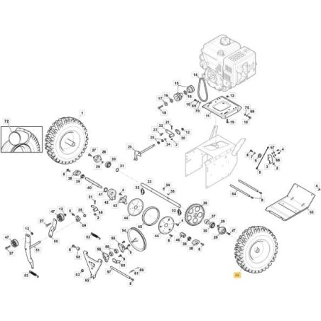 ROUE COMPLÈTE SX AS 56 P - SWS600/800 ORIGINAL STIGA - 118820211/0 | Newgardenstore.eu