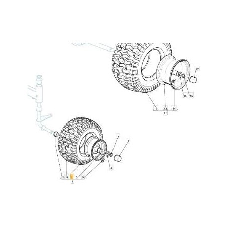 Rodamiento rueda delantera tractor de césped 6" 82000590/1 STIGA | Newgardenstore.eu
