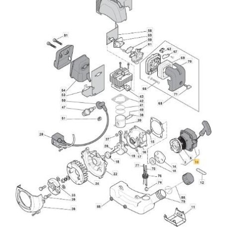 STARTER CARTER 1E36FE.9 - ORIGINAL STIGA RECHARGE - 183058032/0 | Newgardenstore.eu