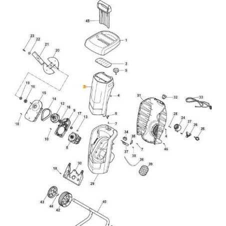 ORIGINAL STIGA YELLOW COVER - 118802923/0 | Newgardenstore.eu
