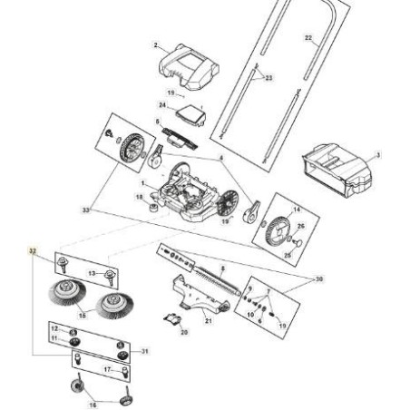 WHEEL AXLE KIT - SWP 355 ORIGINAL STIGA - 118821357/0 | Newgardenstore.eu
