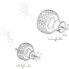 JANTE DE ROUE DE PORTE. 4,5X6 STARCO DG ORIGINAL STIGA - 182001508/0 | Newgardenstore.eu