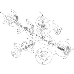 Cylindre à piston Débroussailleuse TB32 SB32 XB32 original STIGA 183070004/0