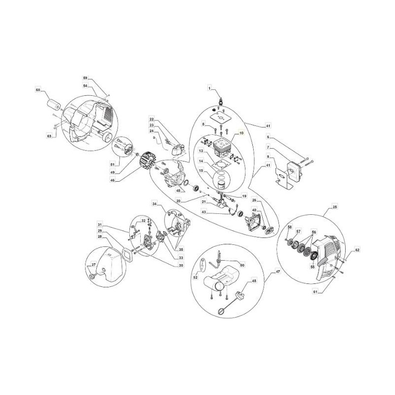 Kolbenzylinder Freischneider TB32 SB32 XB32 original STIGA 183070004/0