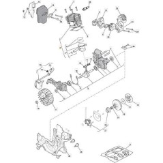 Cilindro de pistón motosierra P352S P350 350Q A350 XC35 183070002/0 GGP 395035 | Newgardenstore.eu