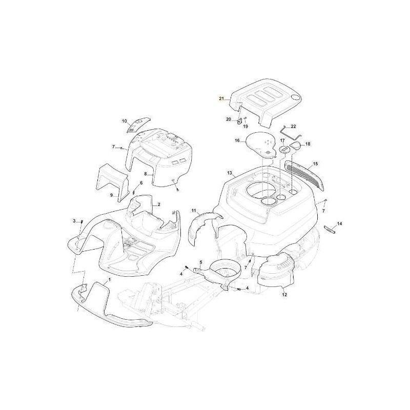 PKEL NCS8000N CACHE MOTEUR ORIGINE STIGA - 337110367/0