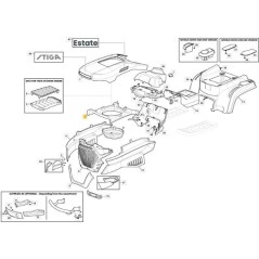 STIGA SDST PP YELLOW BONNET AIR CONVEYOR ORIGINAL STIGA - 325108117/0 | Newgardenstore.eu