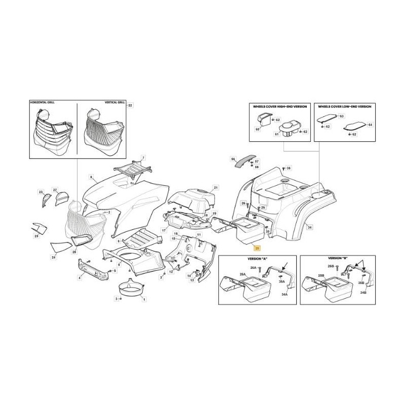CENTRO COPERTURA. NERA ABS MP/SD GOFFRATA ORIGINALE STIGA - 325110541/0