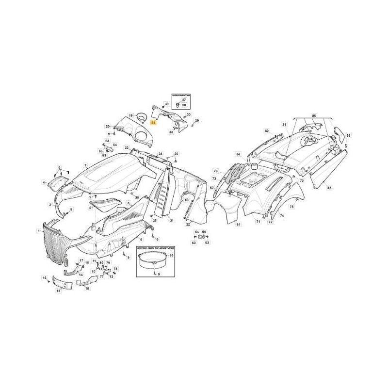 CRUSCOTTO KIT TX GRIGIO NCS8000N S/C (FTI) ORIGINALE STIGA - 325120263/0