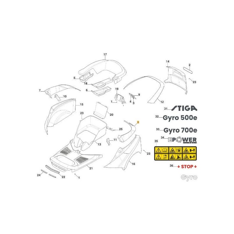 FUNDA ASIENTO SX eZTR ORIGINAL STIGA - 337110397/0