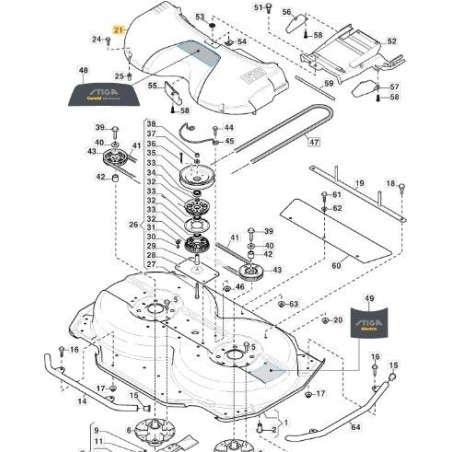 TRANSMISSION PRINTER CARTER CD85-95-105 NCS8000N ORIGINAL STIGA - 337060024/0 | Newgardenstore.eu