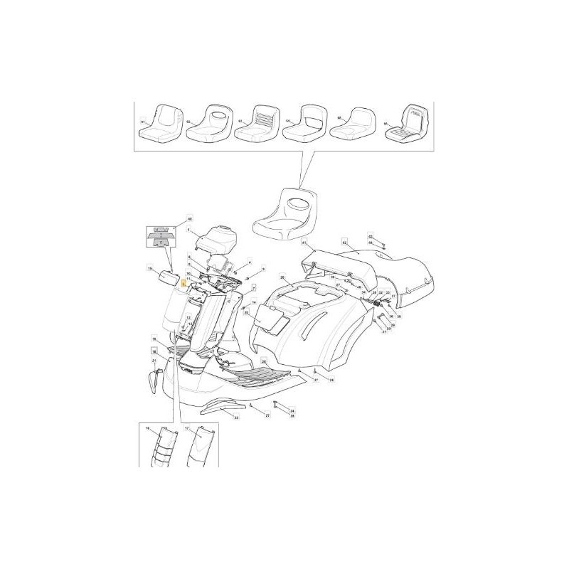 SUPPORT TABLEAU DE BORD AVANT F72FL VERT 60123L ORIGINE STIGA - 327787114/0