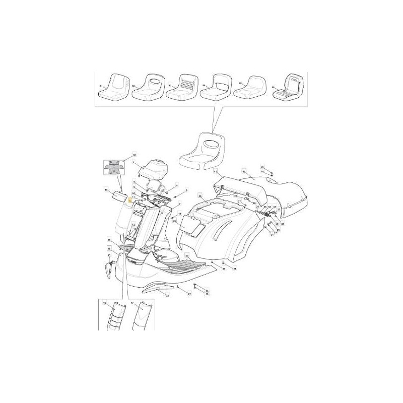 VORDERER ARMATURENBRETTHALTER F72FL GELB 122410 ORIGINAL STIGA - 327787079/0