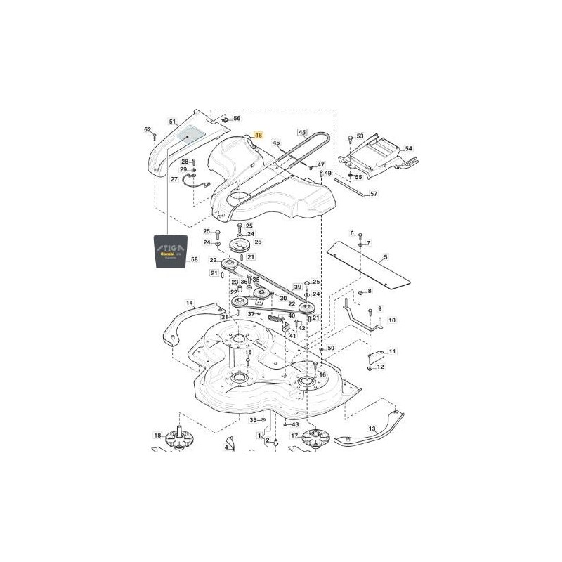 CARTER PROTEZIONE CINGH.TRASMISSIONE CD100 NCS8000N ORIGINALE STIGA - 337060023/0