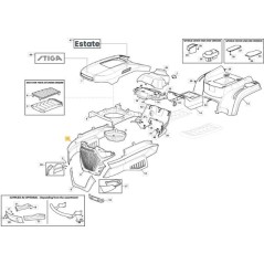 FIANCO DX COFANO SDST GRIGIO NCS8000N PP ORIGINALE STIGA - 325207306/0