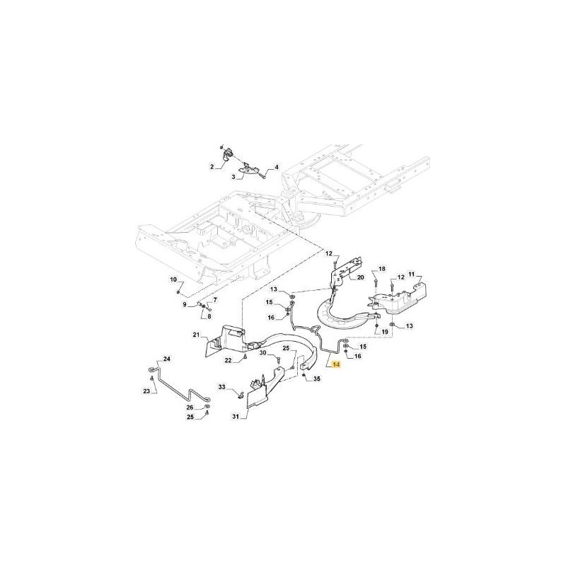 SUPPORT DE BARRE CENTRALE ORIGINAL STIGA ISO FM - 337785100/0