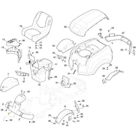 VORDERE PC-ABDECKUNG ROT RAL3003 ORIGINAL STIGA - 337110372/0 | Newgardenstore.eu