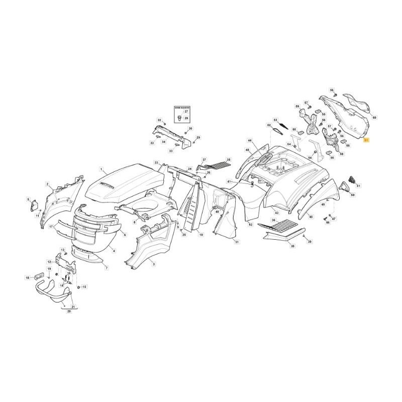 HINTERE ABDECKUNG MTR SD SCHWARZ ORIGINAL STIGA - 325110523/0