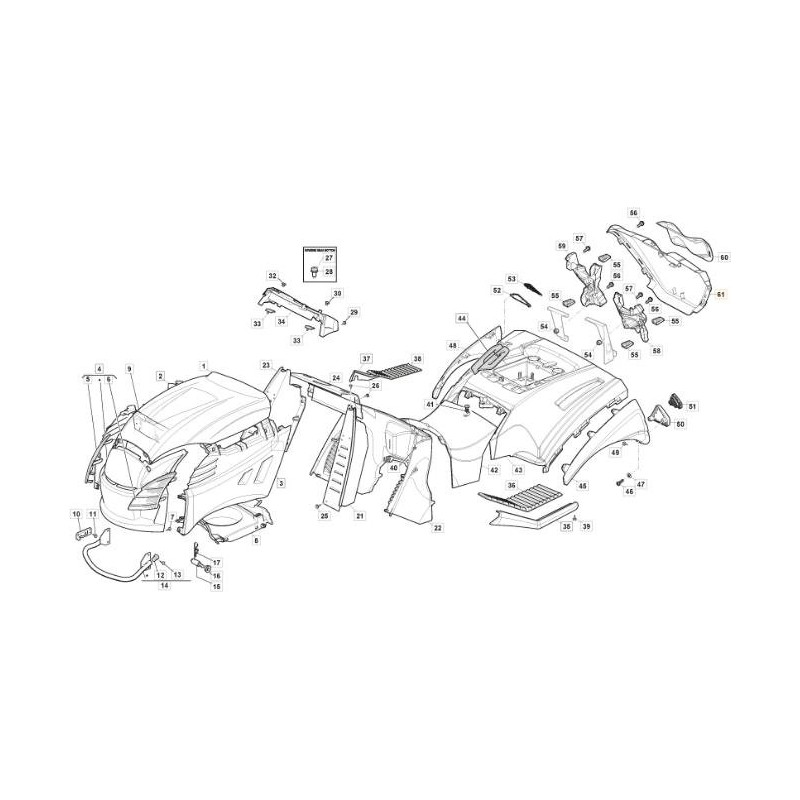 COPERTURA POSTERIORE MTR SD ROSSO RAL3003 ORIGINALE STIGA - 325110490/0