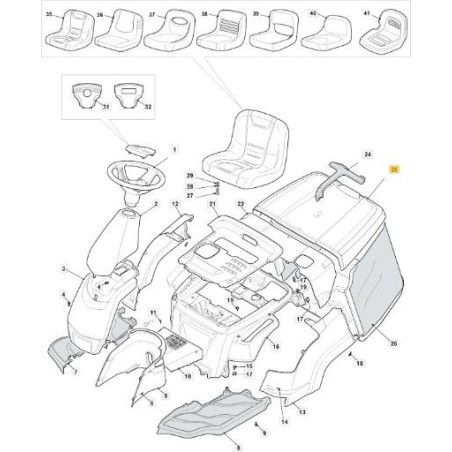 TAPA BOLSA STD NR66 ROJA ORIGINAL STIGA - 327110513/0 | Newgardenstore.eu