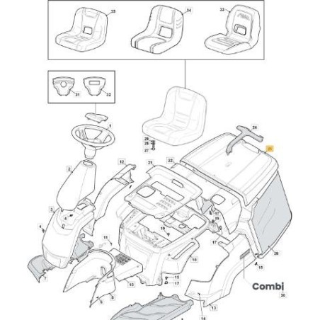 TAPA BOLSA STIGA NR66 AMARILLA ORIGINAL STIGA - 327110484/0 | Newgardenstore.eu