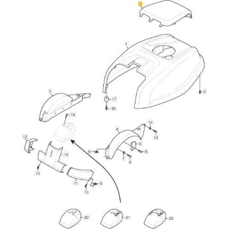 UPPER ENGINE COVER VC GRAY NCS8000N ORIGINAL STIGA - 337110333/0 | Newgardenstore.eu