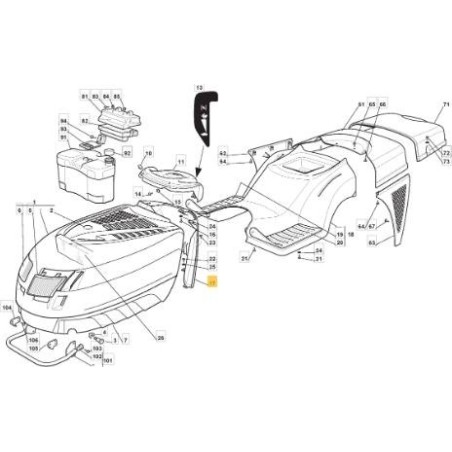 Armaturenbretthalterung J HF SCHWARZ 901510 CF ORIGINAL FOTO STIGA - 325785053/1 | Newgardenstore.eu
