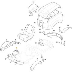 COPERTURA DAVANTI. SUPERIORE PC VERDE 6005 C/CHOK ORIGINALE STIGA - 337110388/0