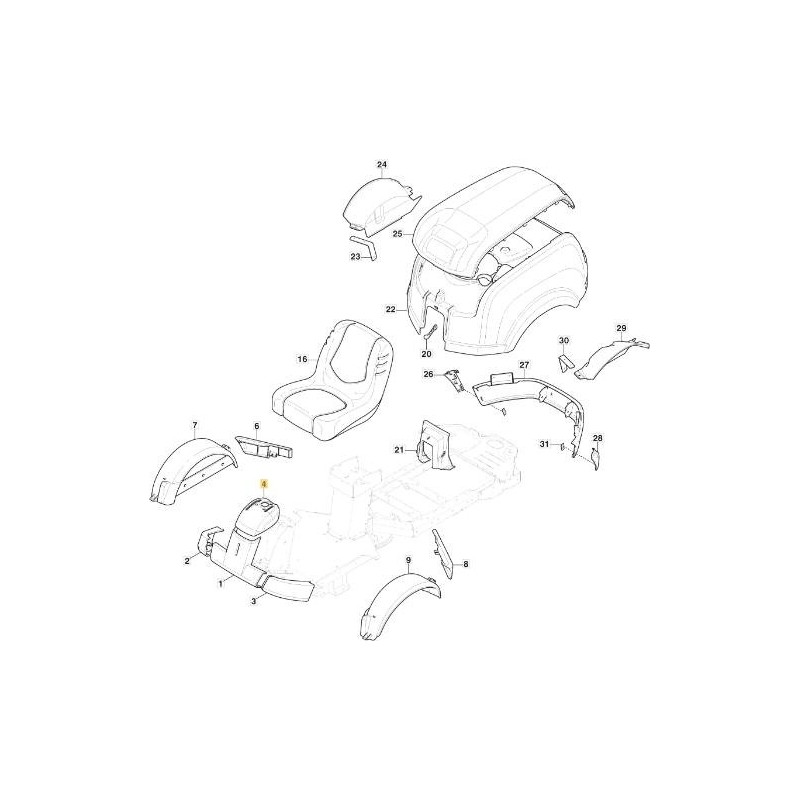 COPERTURA DAVANTI. SUPERIORE PC VERDE 6005 C/CHOK ORIGINALE STIGA - 337110388/0