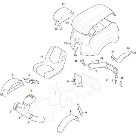 PORTADA FRONTAL. SUPERIOR PC VERDE 6005 C/CHOK ORIGINAL STIGA - 337110388/0 | Newgardenstore.eu