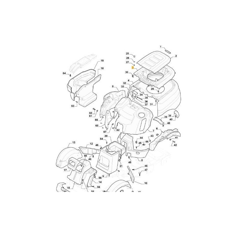 TAPA DE MOTOR ORIGINAL STIGA PFM GRIS NCS800N - 337110301/0