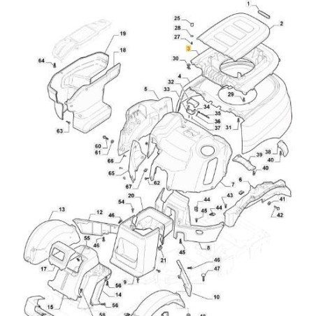 TAPA DE MOTOR ORIGINAL STIGA PFM GRIS NCS800N - 337110301/0 | Newgardenstore.eu