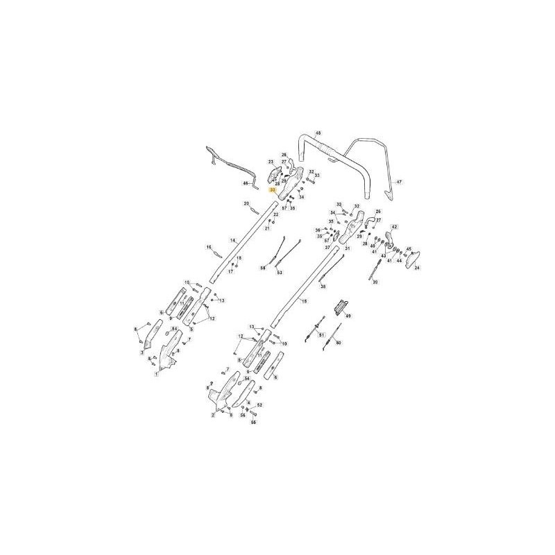 OBERES GELENK RECHTS ALUMINIUM-OBERER GRIFF MP2 VGA ORIGINAL STIGA - 381007580/0
