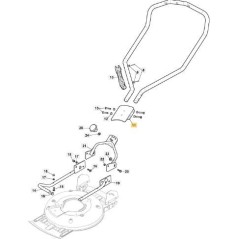 PIASTRA BLOCCO MANIGLIA SUPERIORE PRO VGA MCS50 ORIGINALE STIGA - 381005257/0