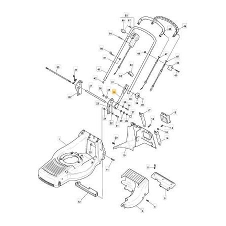 PARTE INFERIOR DEL MANGO PINTURA NEGRA TURBO RODILLO ORIGINAL STIGA - 381006614/0 | Newgardenstore.eu