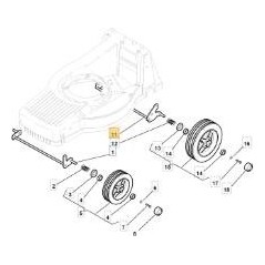 POSTER DI ASSE RUOTE. ZNB TURBO 45 ORIGINALE STIGA - 381002819/0 | Newgardenstore.eu