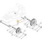 WHEEL AXLE POSTER. ZNB TURBO 45 ORIGINAL STIGA - 381002819/0