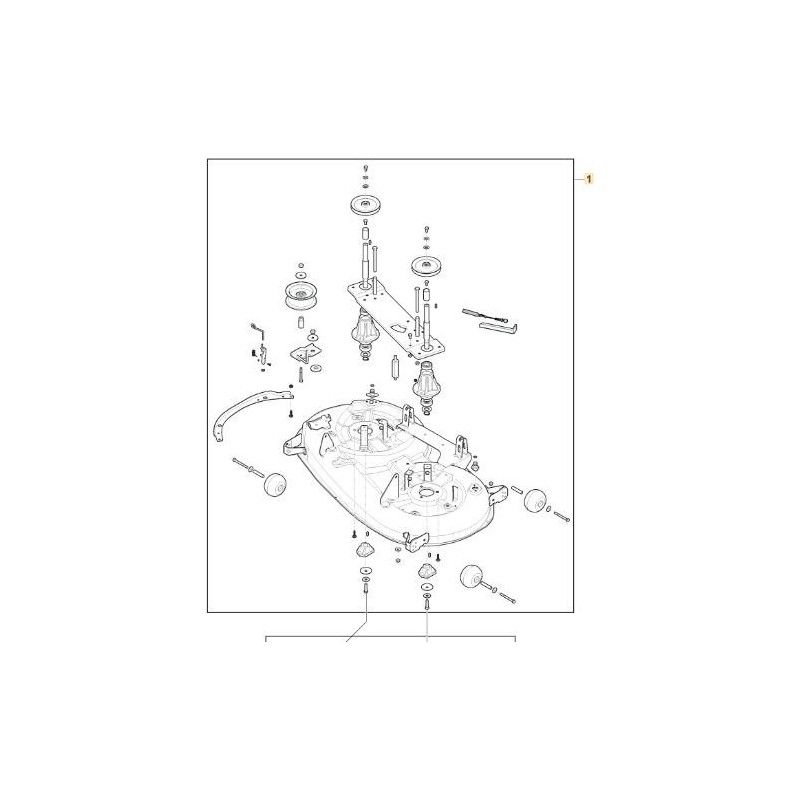 Ensemble plateau de coupe tracteur de pelouse ORIGINAL STIGA 108SD MTR à éjection latérale