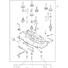 Assieme piatto di taglio ORIGINALE trattorino STIGA 118SD MTR scarico laterale | Newgardenstore.eu