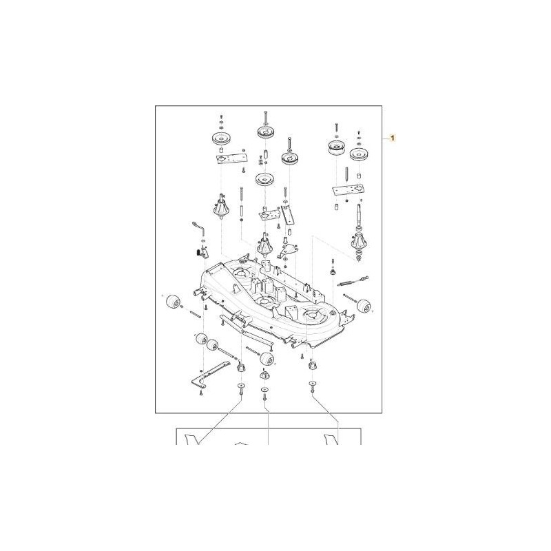 Assieme piatto di taglio ORIGINALE trattorino STIGA 118SD MTR scarico laterale Assieme piatto di taglio ORIGINALE trattorino STIGA 118SD MTR scarico laterale