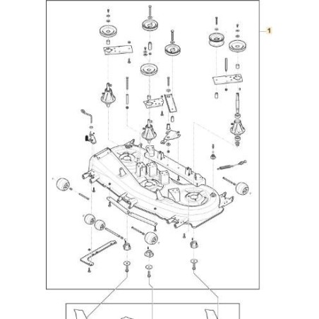 Mähdeck-Baugruppe ORIGINAL STIGA 118SD MTR Rasentraktor mit Seitenauswurf | Newgardenstore.eu