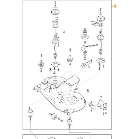 Assieme piatto di taglio ORIGINALE trattorino STIGA MP98C BLACK con raccolta | Newgardenstore.eu