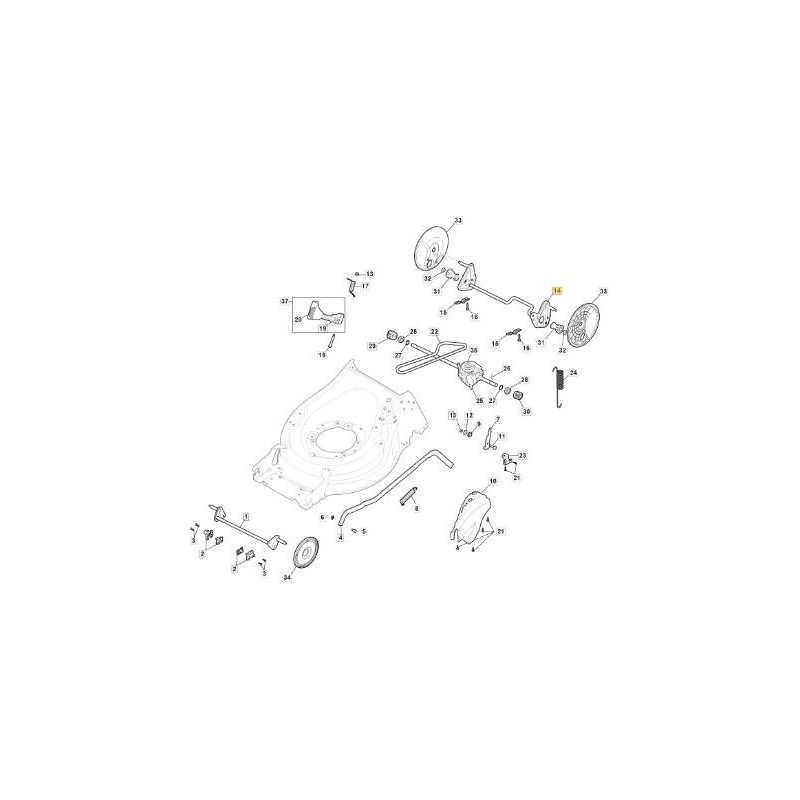 REAR WHEEL AXLE D240 TR ZNB MP1 50 ORIGINAL STIGA - 381302895/0