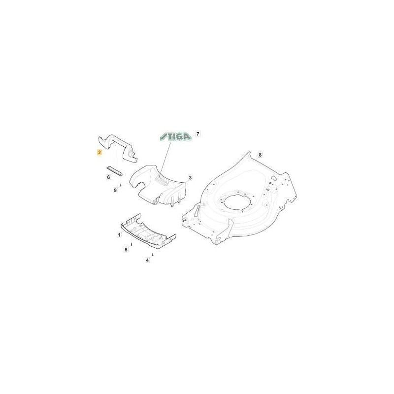 FRONT HANDLE MP2 554 PAINTED ASTR GRAY ORIGINAL STIGA - 381393704/0