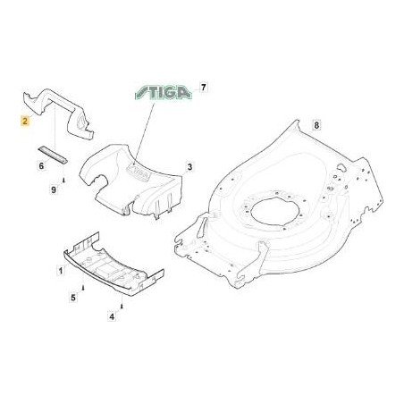 VORDERGRIFF MP2 554 LACKIERT ASTRGRAU ORIGINAL STIGA - 381393704/0 | Newgardenstore.eu